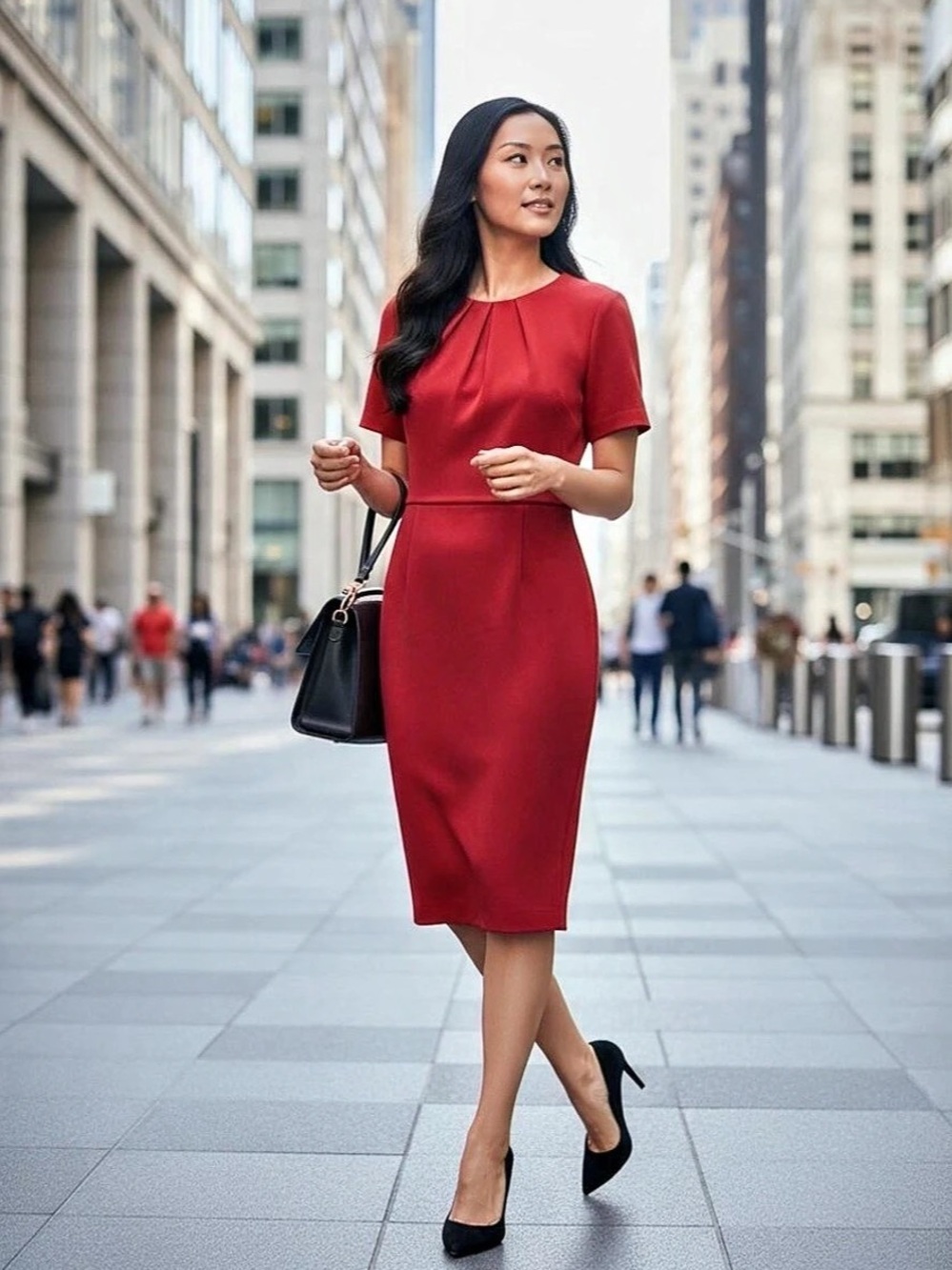 London Style Emporium Red Midi Dress Size 12 Like New